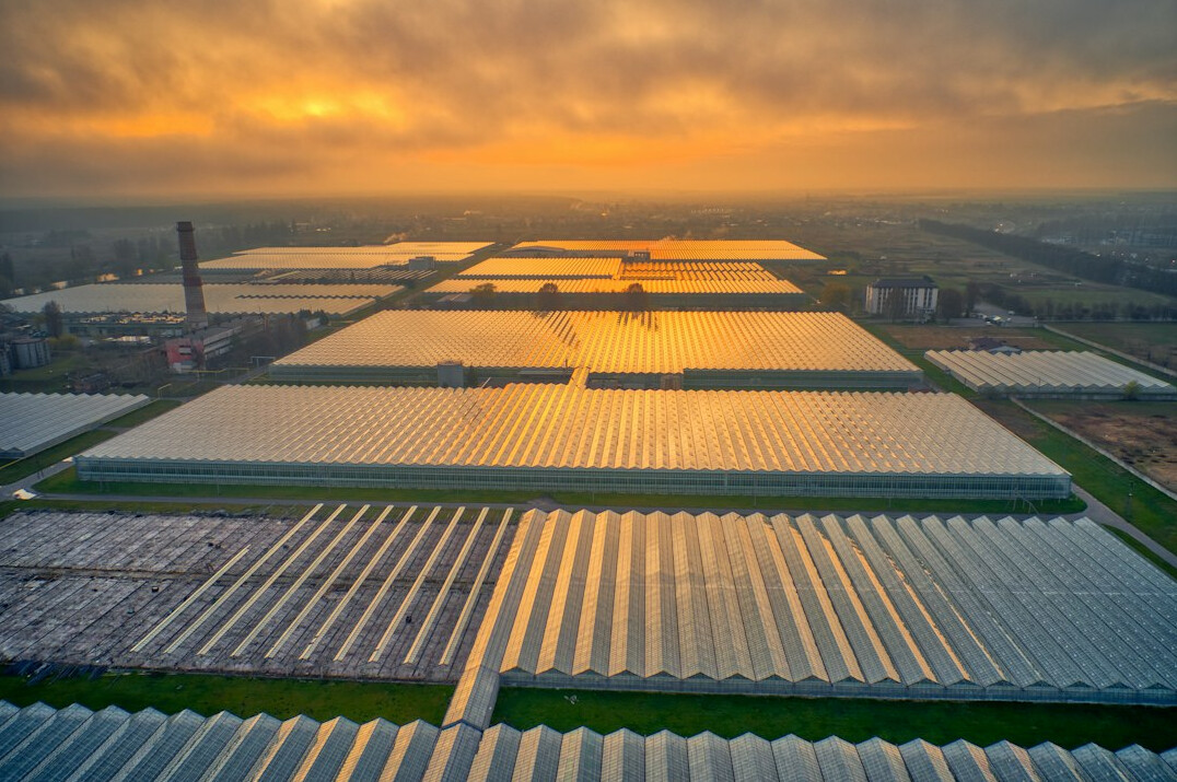 sustainable factory with green energy