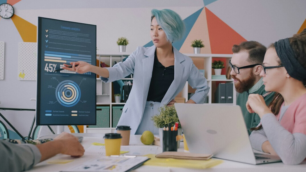 business team analyzing data charts