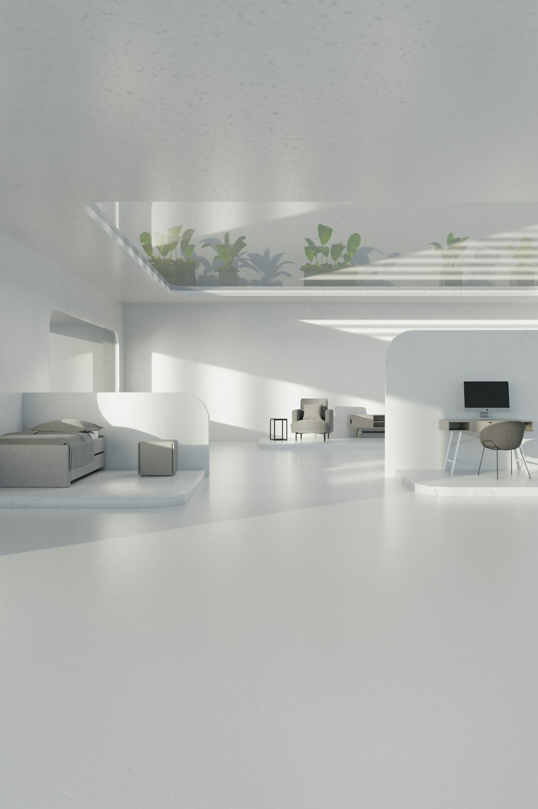 futuristic office with technology