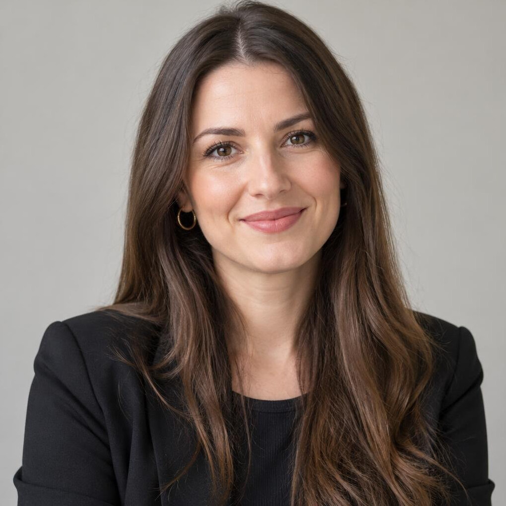 Portrait of a smiling young woman with long hair